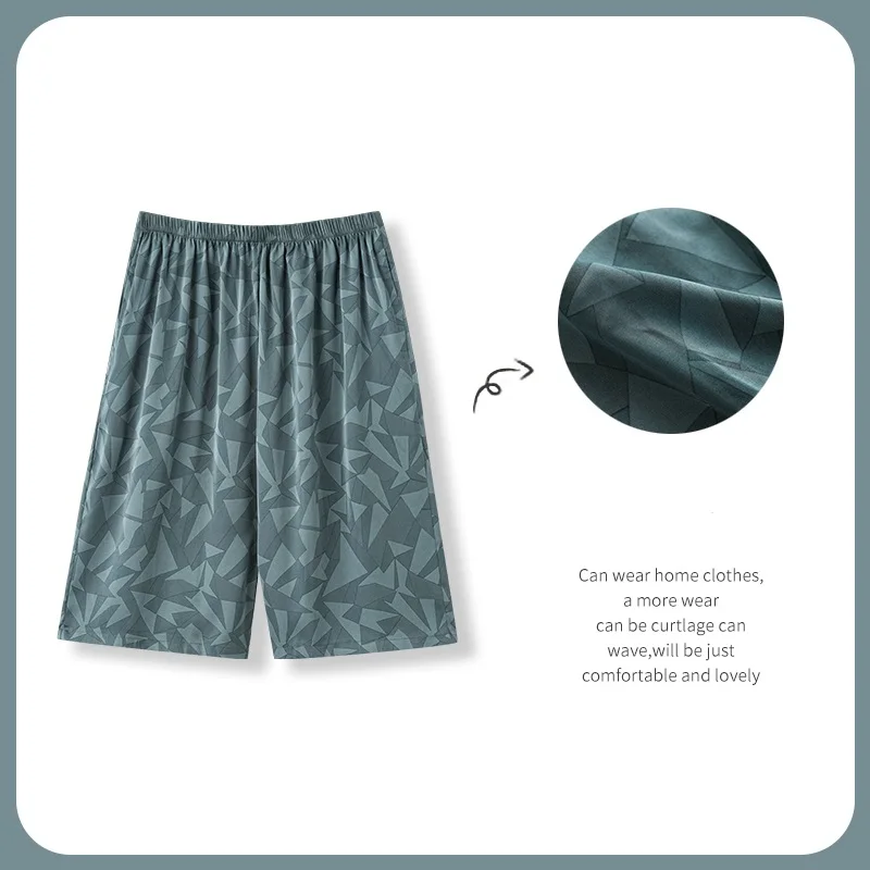 

Men's Ice Silk Pyjamas Pants Soft Sleeping Bottoms Nightwear Sleepwear Trousers Casual Loose Hombre Large size Underwear