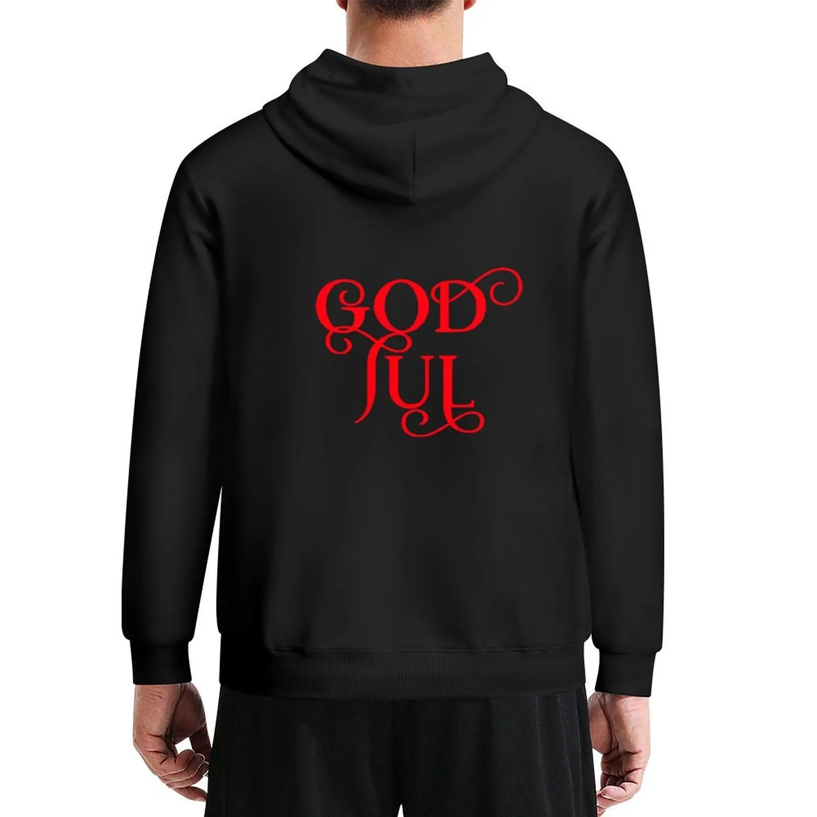 

God Jul Merry Christmas in Scandinavia Red Hoodie autumn clothes male clothes men's clothes aesthetic clothing tracksuit men