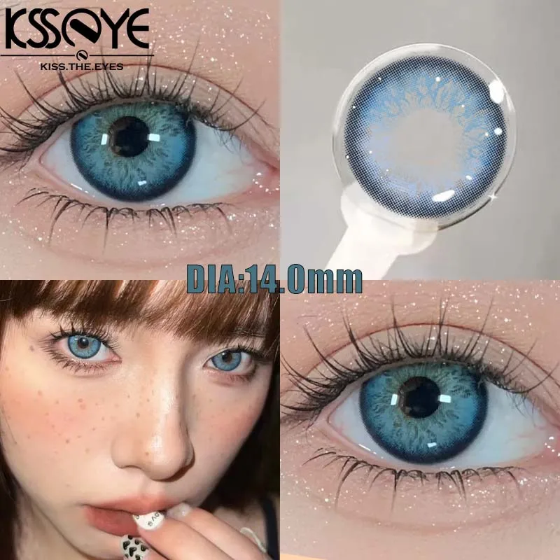 KSSEYE 1 Pair New Style Colored Contact Lenses with Diopter Myopia Eyes Pink Contacts Lens Beauty Puppiletes Makeup Yearly