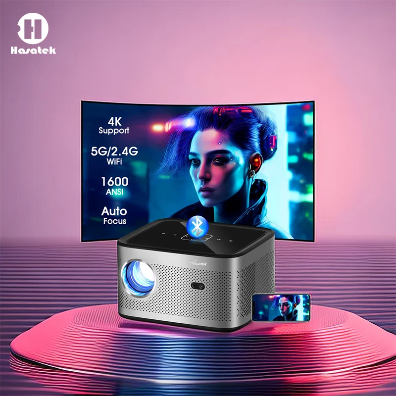 

Hasatek Full HD 1080P 900 ANSI MINI Portable Projector Android 4K HDMI Wifi USB Bluetooth WiFi LED Home Theater Outdoor Cinema