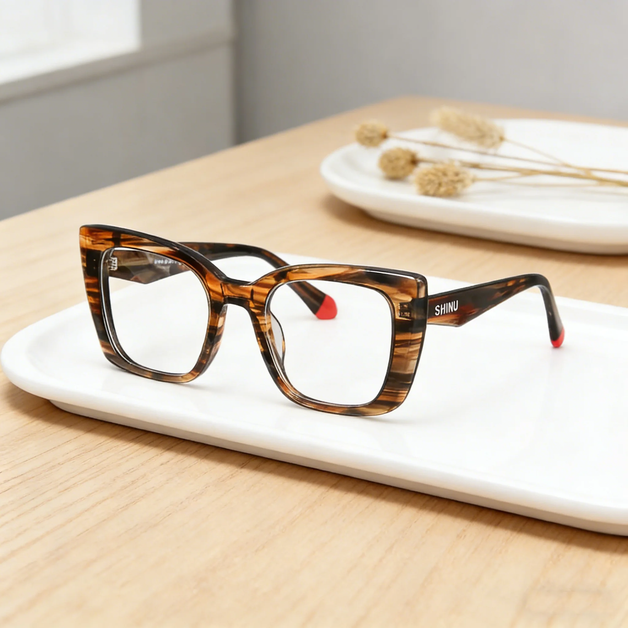 

Женские очки SHINU с ацетатной оправой, прогрессивные мультифокальные, с диоптриями, на заказ, для коррекции близорукости