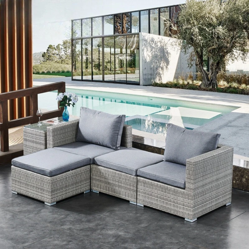 

Outdoor rattan sofa indoor and outdoor garden sofa living room combination