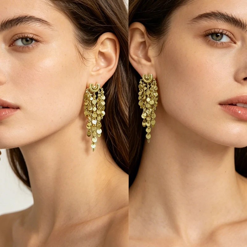 Korean New Senior Luxury Delicate Long Tassels Drop Earring Fashion Versatile Exaggerate Metal Women Jewelry Girl's Earrings