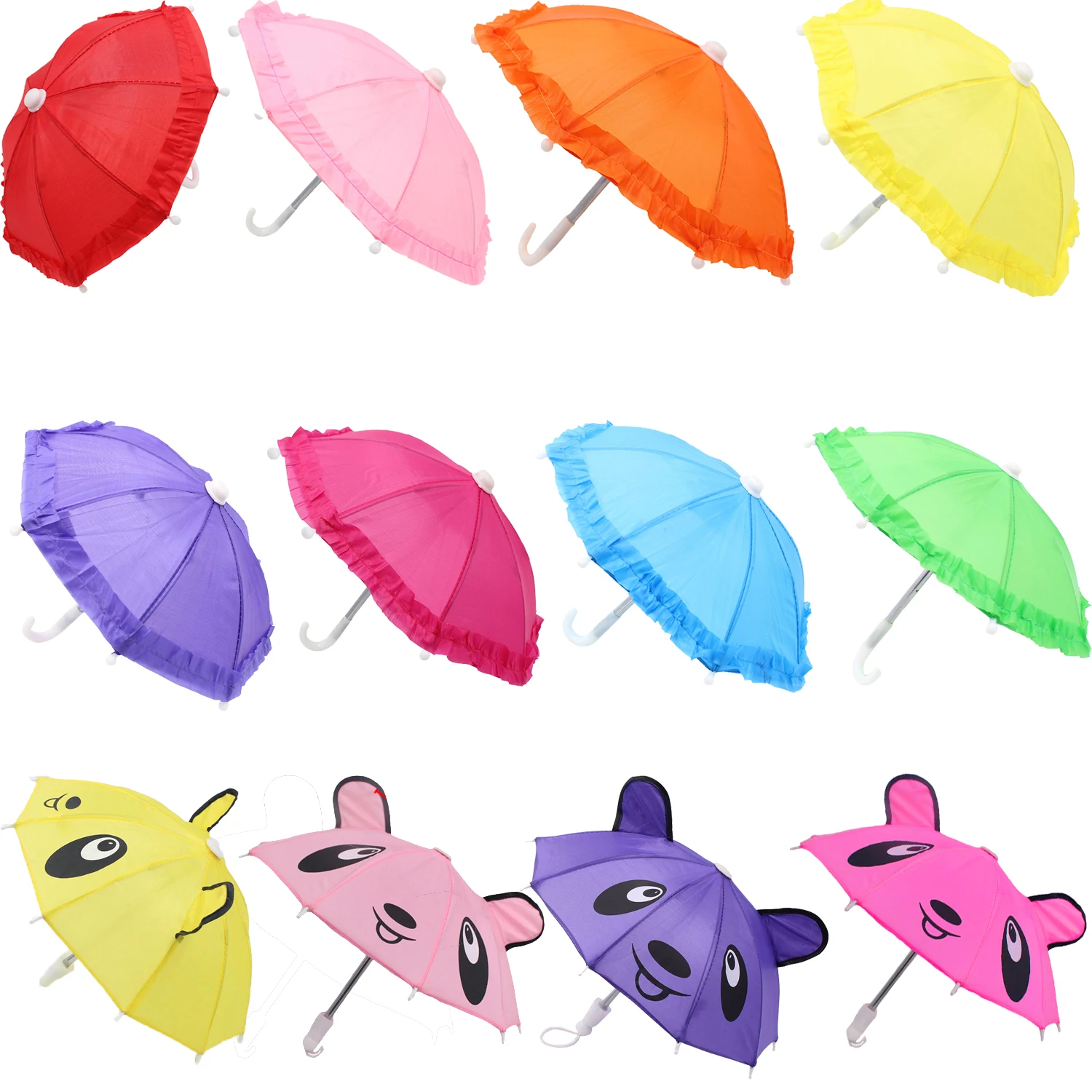 

Cute 22cm Mini Umbrellas For 18-inch American Doll Solid Color, Cute Bear Toy Umbrellas For 43cm Baby Newborn&OG,BJD Girl Dolls