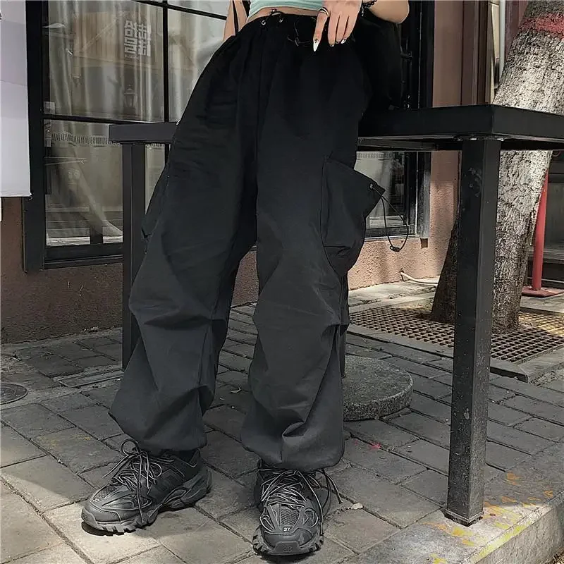 HOUZHOU Techwear Cargo Pants for Men Black Trousers Male Jogging Korean Casual Japanese Streetwear Hip Hop Safari Style Pocket