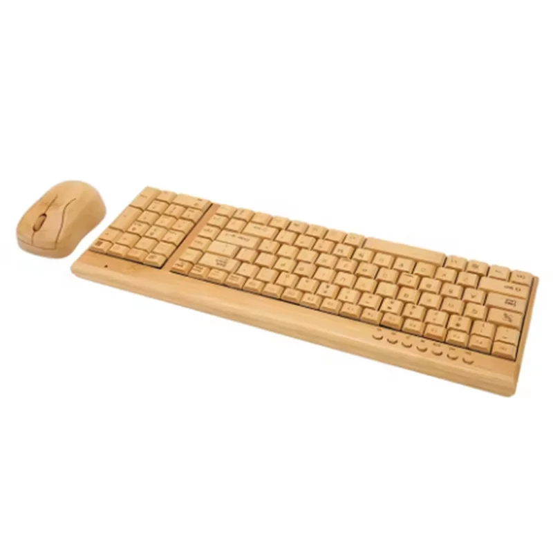 THIVN-Wireless Keyboard Mouse Bamboo Wood Computer Keyboard Bamboo Wireless Keyboard Andmouse