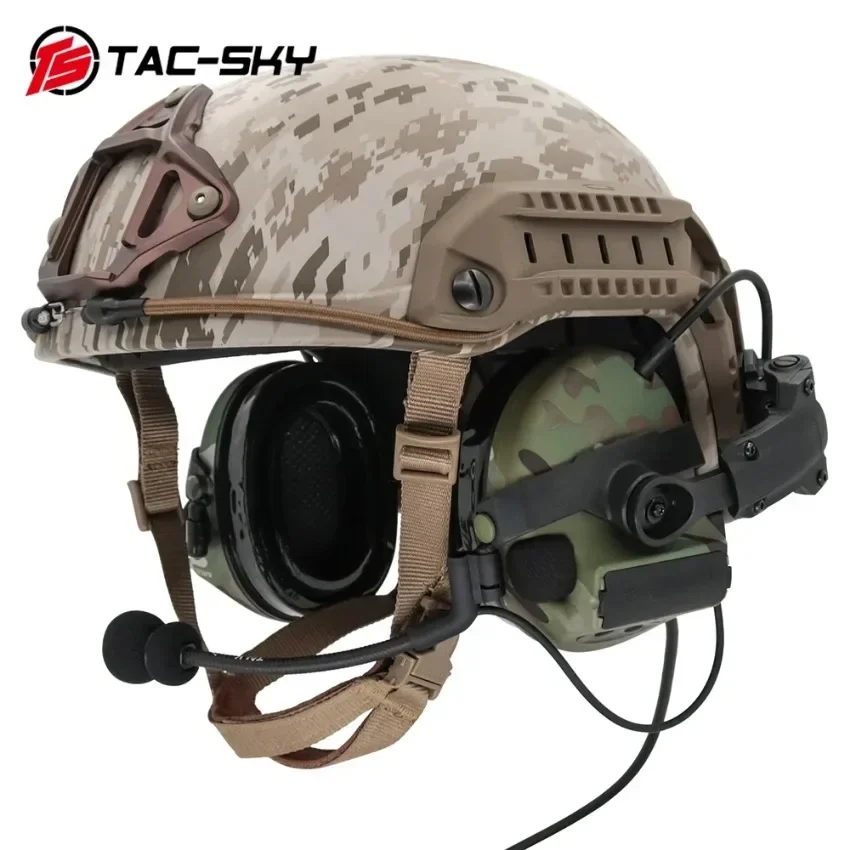 TAC-SKY ComTac 2 Airsoft الصيد في الهواء الطلق إلغاء الضوضاء التقاطات حماية السمع التكتيكية سماعة قوس السكك الحديدية قوس الإصدار