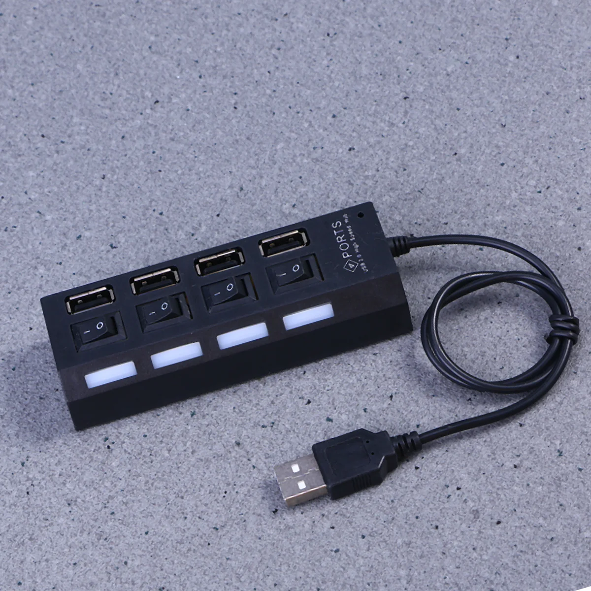 

4 Ports Usb 2.0 Hub High Speed 480Mbps Data Transfer Compact Portable Usb Hub For Laptop Desktop Tablet Pc Black Expansion Dock