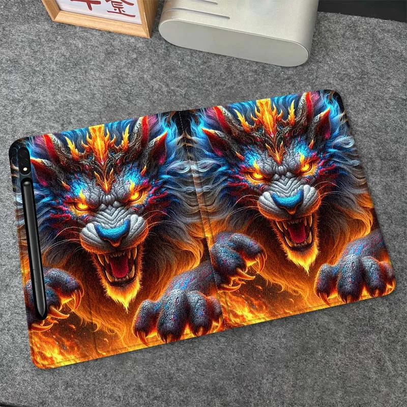 

Headed Dragon Illustration Tablet Case For Samsung Galaxy Tab S6 S8 S9 S10 Lite FE 10.4 11 Inch 2022 2024