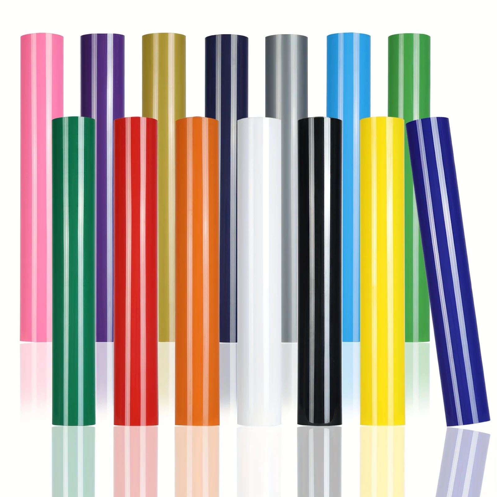 4 color 8 rolls HTV WithSticky Series Heat Transfer Vinyl 12Inch x 4Feet Rolls Iron on DIY for T-Shirt, Easy to Cut & Weed