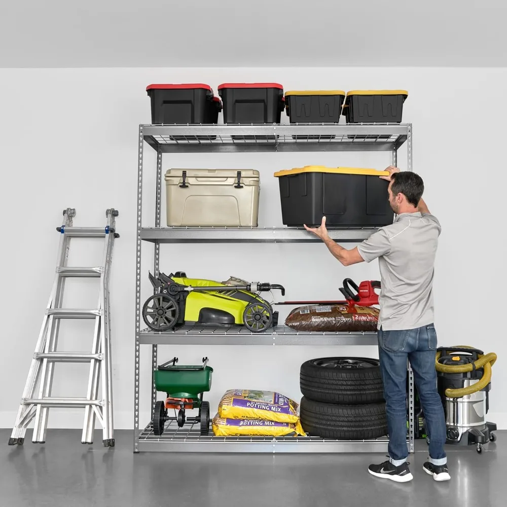 Garage Storage Rack - Hammertone | Steel Shelving Unit | 24" D x 72" W x 84" T
