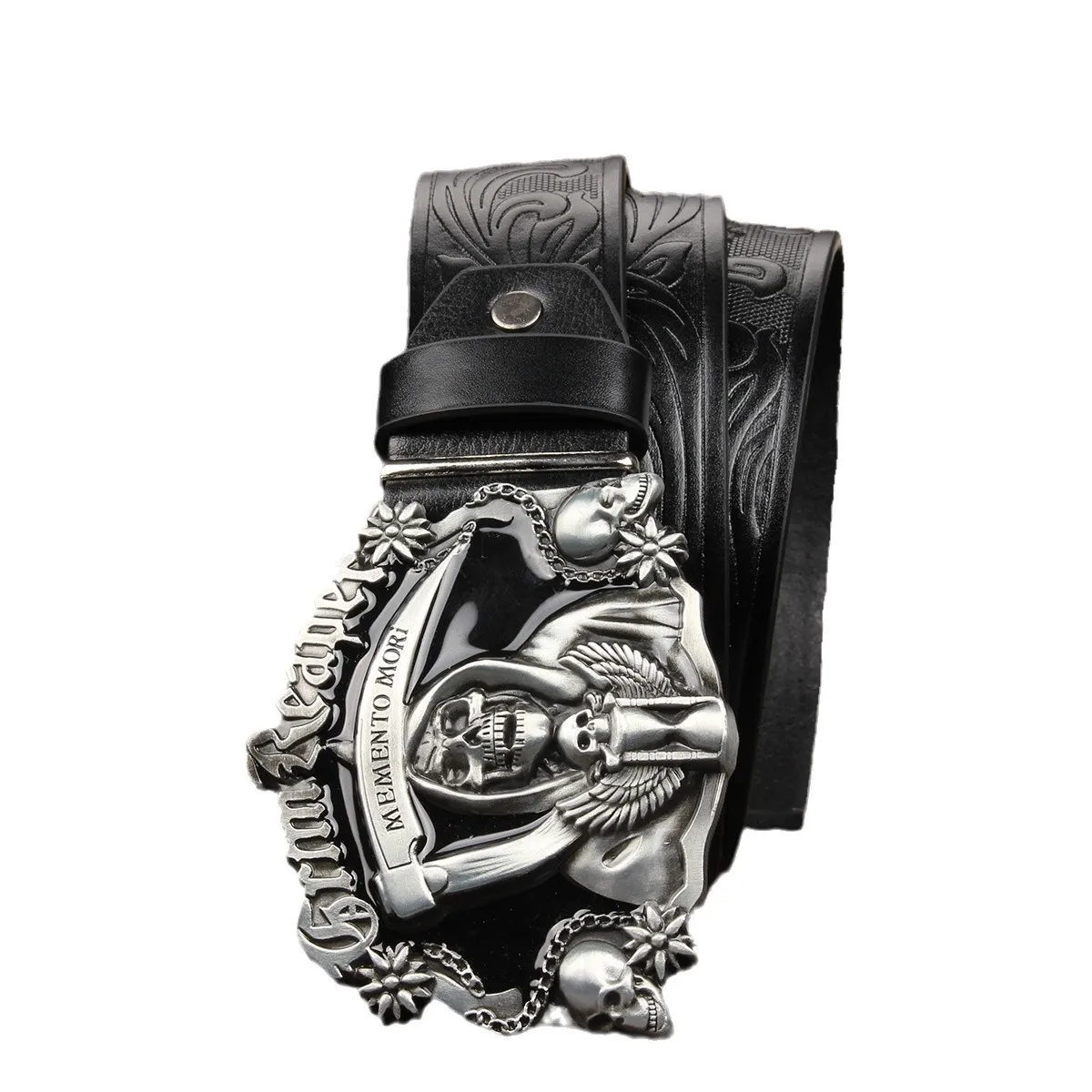 

1PC Zinc Alloy Cloak Reaper Sickle Belt Buckle Punk Rock Hip Hop Skull Belt Buckle Clothing Decorative Accessories DIY Hooks