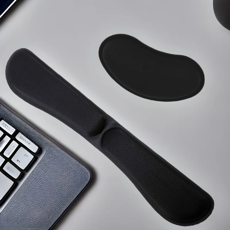 Foam Wrist Rest Mouse Pad Keyboard Pad Set 5-in-1 Office Gaming Ergonomic Non-Slip Desk Mat