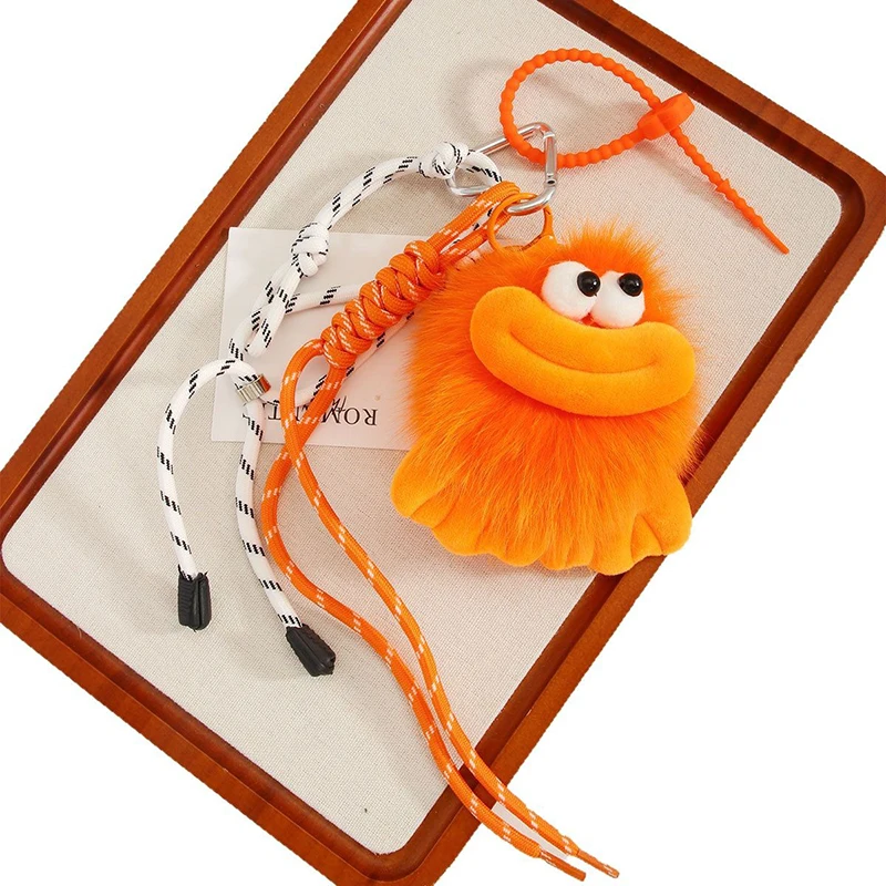 

Cute Plush Sausage Mouth Briquettes Doll Keychain Cartoon Stuffed Doll Keyring Backpack Hanging Decoration Bag Pendant Gifts