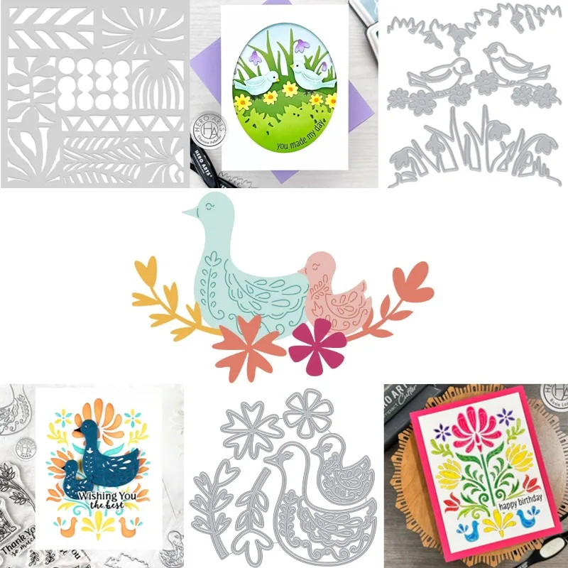 Butterflies also hide the leaves of grass inside them  patch cut metal die and Stencil stamps for scrap booking stencil album