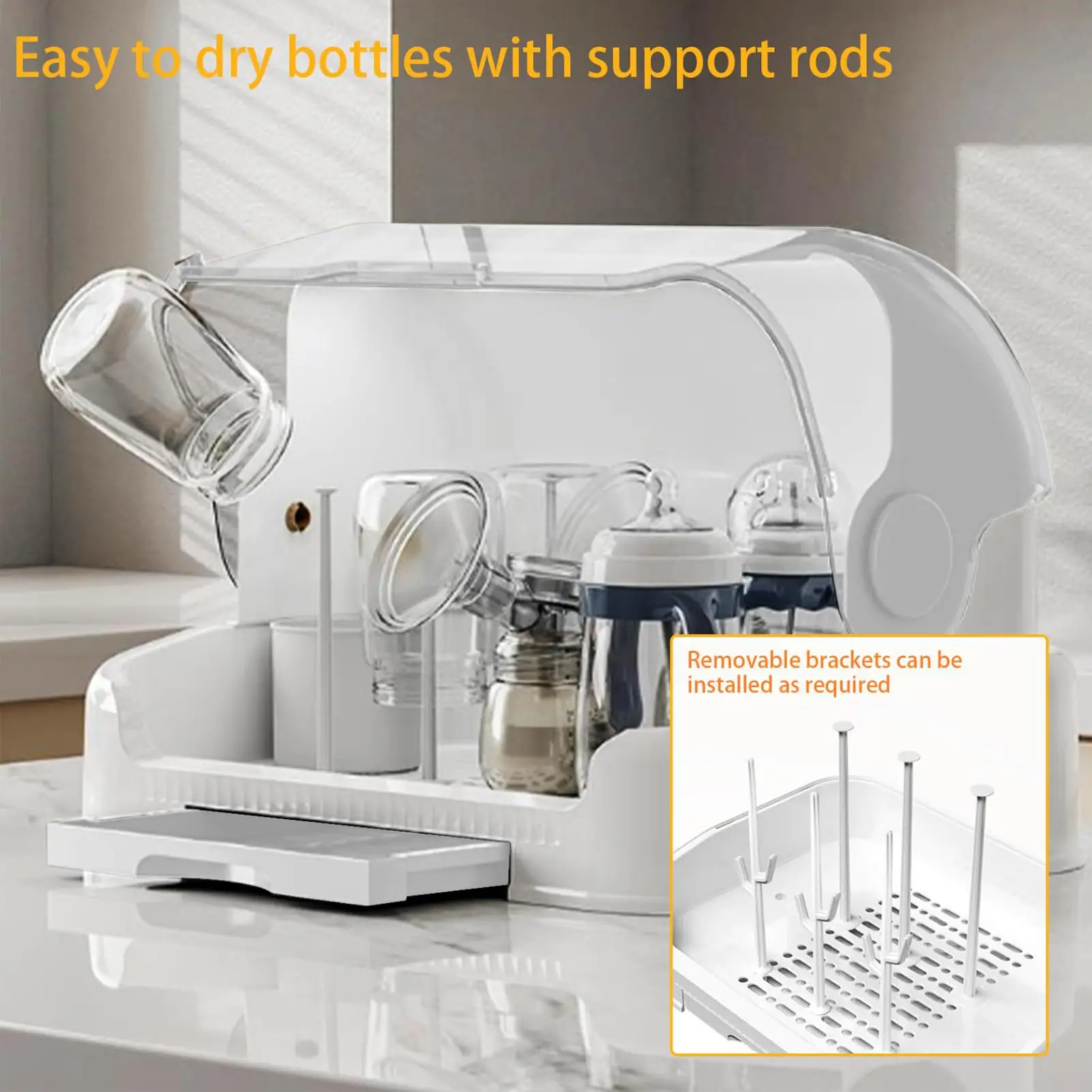 

Baby Bottle Storage Organizer Large Baby Bottle Organizer with Cover Dust-Proof Containers for Pump Feeding Pantry Countertop