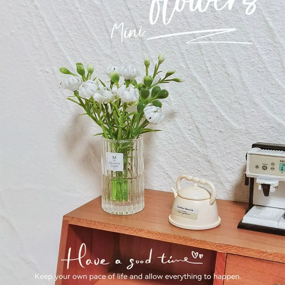 Nieuwe 1:12 Poppenhuis Miniatuur Tafel Bloemen 4 Stijlen Mini Boeket Potplanten Groen Bonsai Model Home Decor