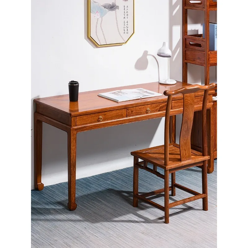 

Hedgehog red sandalwood desk Chinese all-solid wood computer desk mahogany study table rosewood home writing desk