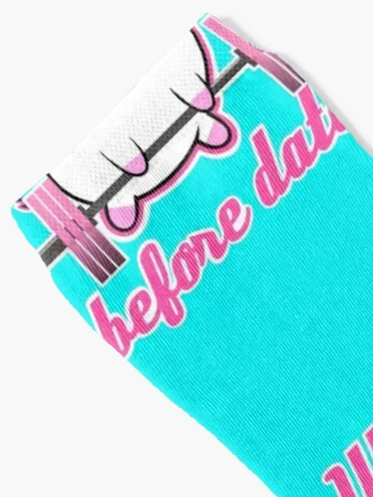 Weights before dates barbell unicorn Socks essential man christmas gift christmass gift Socks Man Women's