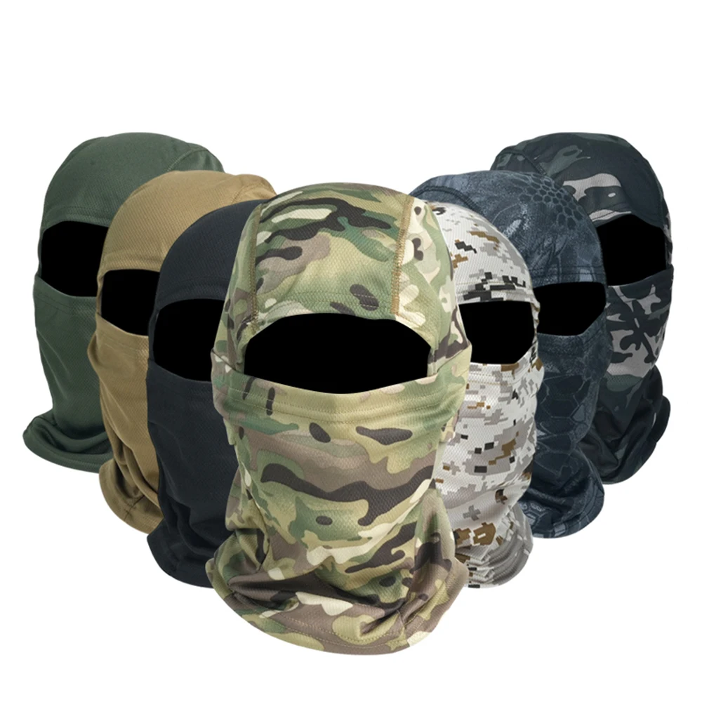 Tactical Mask Men Full Face Camouflage Balaclava Windproof Breathable Neck Cover Airsoft Outdoor Cycling Hunting Hiking Camping
