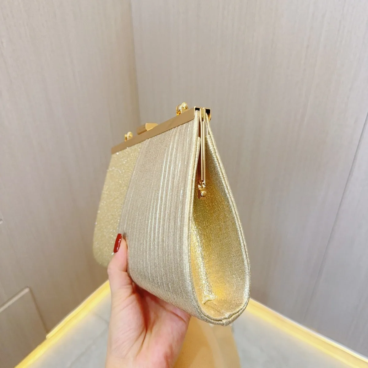 New Sparkling Banquet Handbag Oblique Span Dress Party Dinner Celebrity Large Capacity Women's Bag