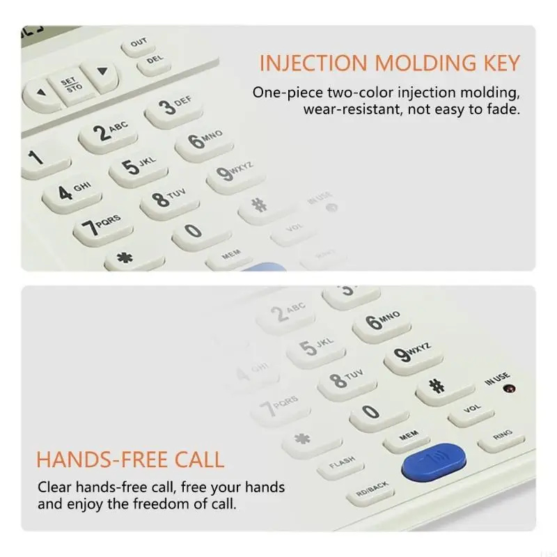 هاتف سلكي، هاتف مكتبي، هاتف منزلي لكبار السن، هاتف متصل بزر كبير، هاتف متكامل للمنزل والمكتب وغرفة الضيوف F19C