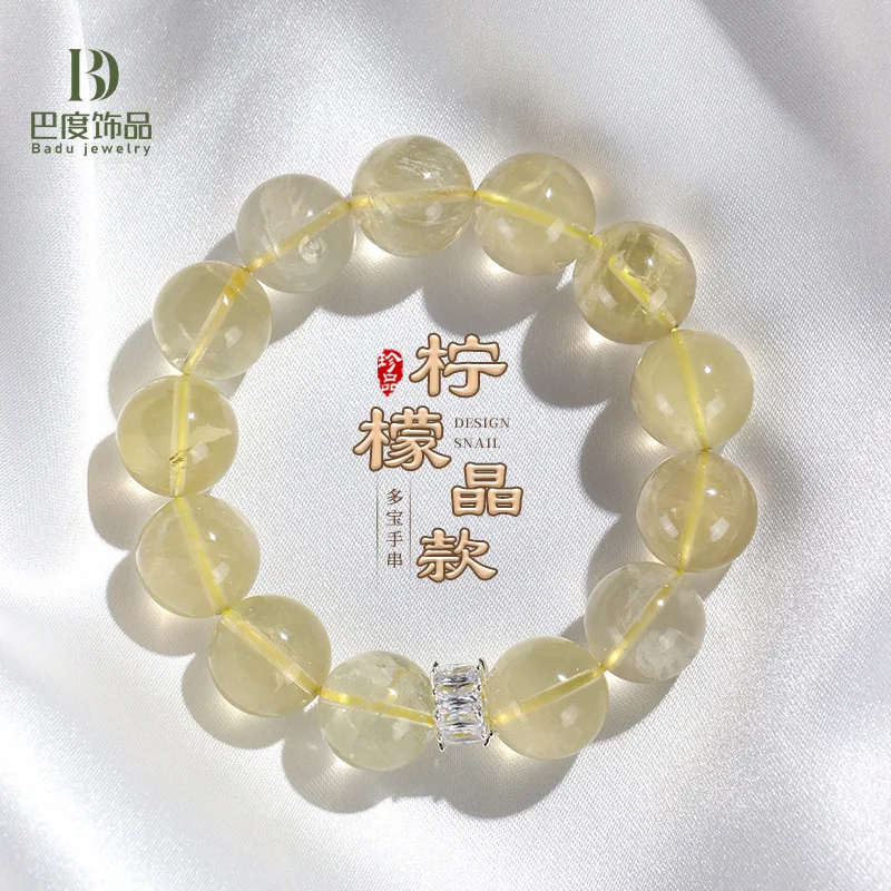 

Mm Natural Lemon Bead For Women Fashionable And High End Quality Crystal Bracelet Jewelry HandString