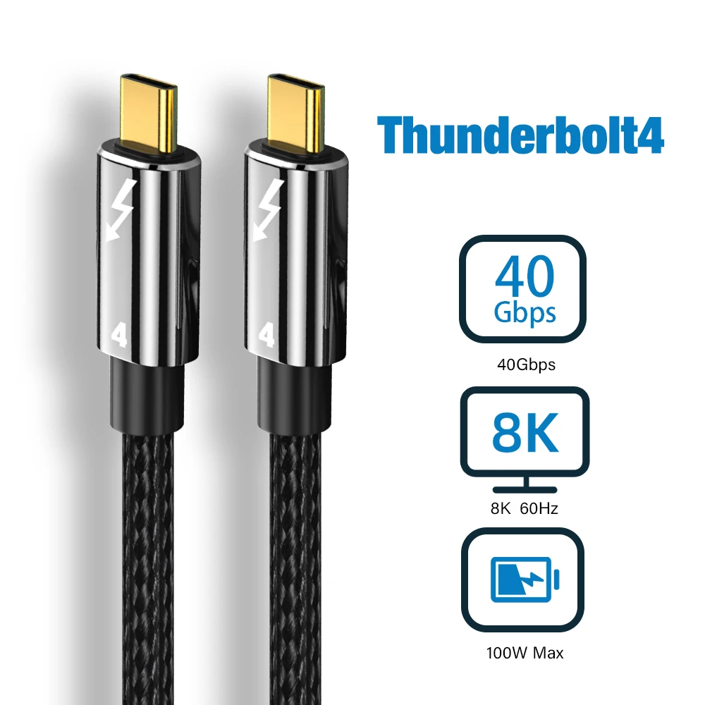 Thunderbolt 4 Cable 40Gbps Data Transfer superspeed PD 100W USB C Cable 8K 5K 4K 60Hz Display Type C Charger Cable For iPhone 16