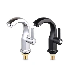 ABS Bathroom Basin Faucet Water Purifier Single Lever Hole Water Tap Black/Silver Bath Sink Faucets With Energy-saving Bubbler