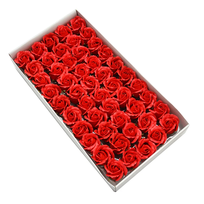 50 Pieces Roses Soap Flower Head Home Decoration Accessories Wedding Bridal Clearance Diy Gifts Box Scrapbook Artificial Flowers