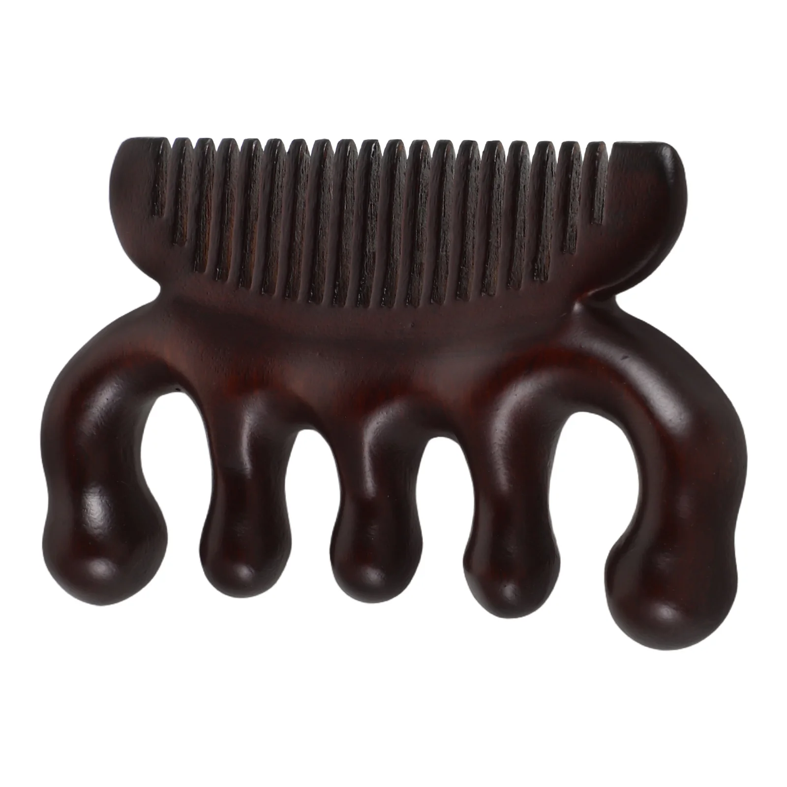 

Sandalwood Massage Comb Five-Finger Design Rounded Tips Natural Wood Hair Massager Scalp Neck Shoulder Relaxation Improve