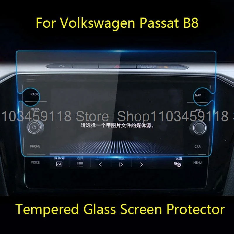 Tempered Glass Screen Protector For Volkswagen Passat B8 2020-2023 8inch Or 9.2 inch Car GPS Navigation interiot Anti-scratch