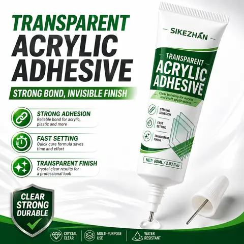 Colle adhésive transparente en acrylique de 60 ml pour feuilles d'acrylique, artisanat en plastique, réparation de modèles DIY et utilisation en atelier domestique