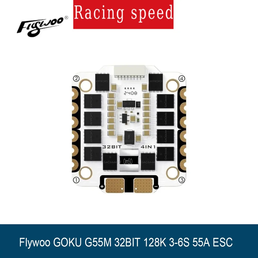 Flywoo GOKU G55M 32ビット 128K 3-6S 55A ESC AM32 (30.5x30.5) FPVドローンDIYパーツ用