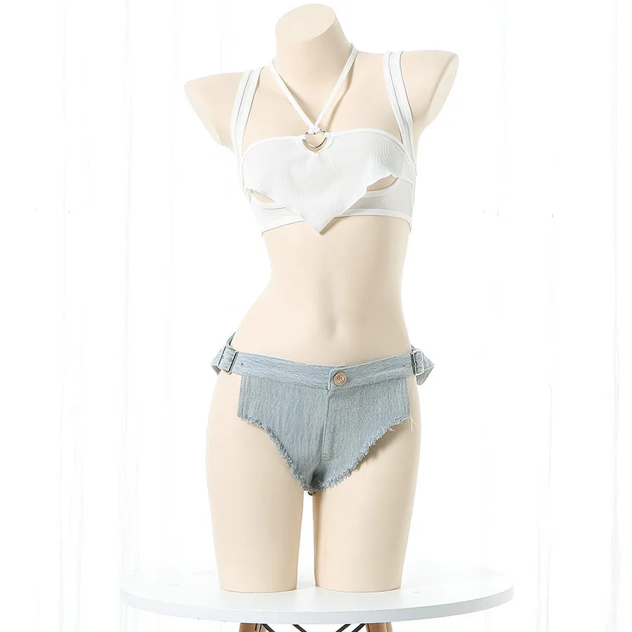 Sexy Girl Yacht Party Beach Swimstuit  Fashion Jeans Swimwear Unifrom Women Pajamas Outfits Costumes Cosplay