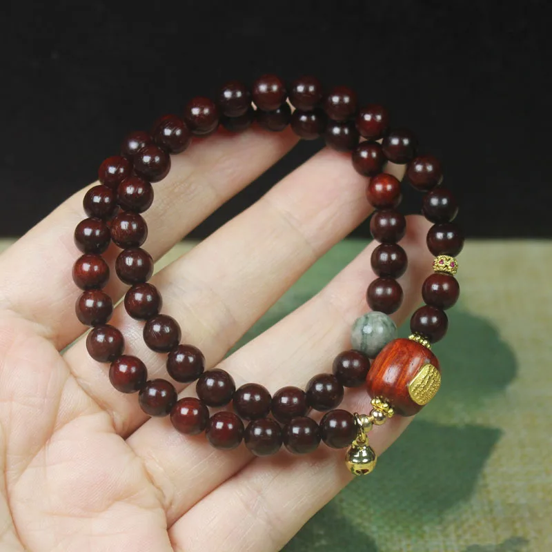 Rosewood Red Sandalwood 6mm Beads Bracelet Five Sutra Bracelets Male and Female Personality DIY Ornament Beads