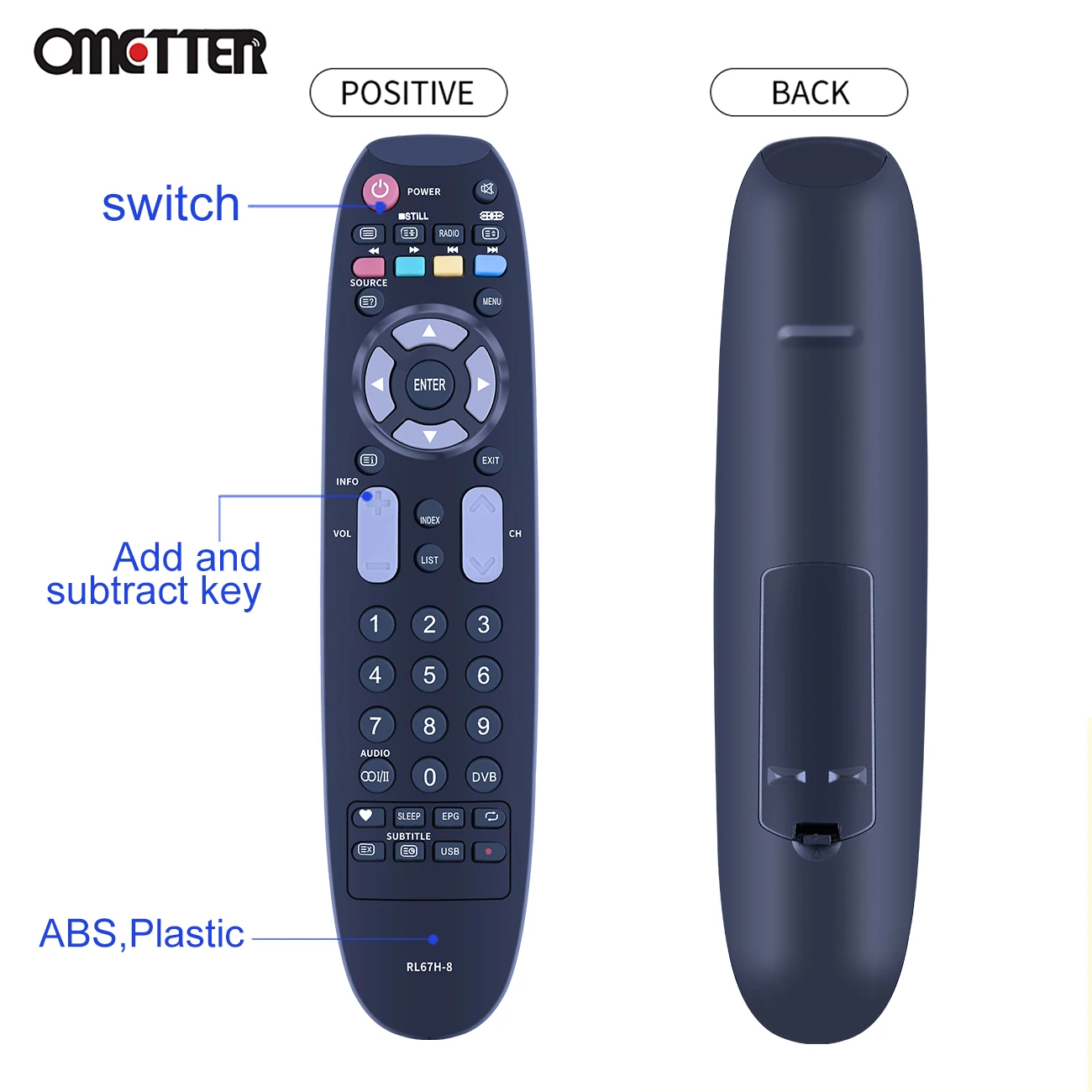 Mando a distancia RL67H-8 TV, para Changhong TV, LED29A6500S, RL67H-16, Taba, LC32HA3, LED50C2000H, LED50C2000IS, LED29B1000S, TV20A-C35