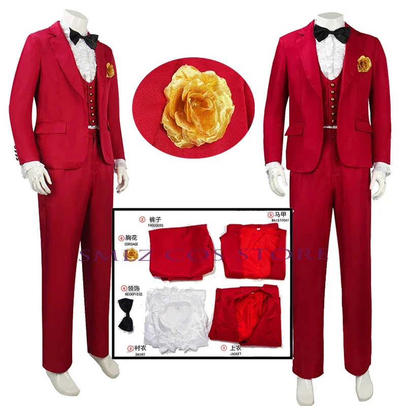 Betelgeuse Cosplay Anime Costume Beetle Men Red Wedding Uniform Suit Halloween Party Horror Outfit for Women Man