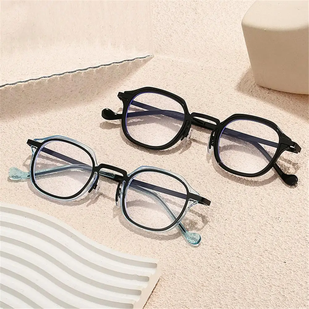 Blue Light Blocking Reading Glasses Irregular Frame Square Presbyopia Glasses Japanese Style Seniors Eyewear for Women & Men