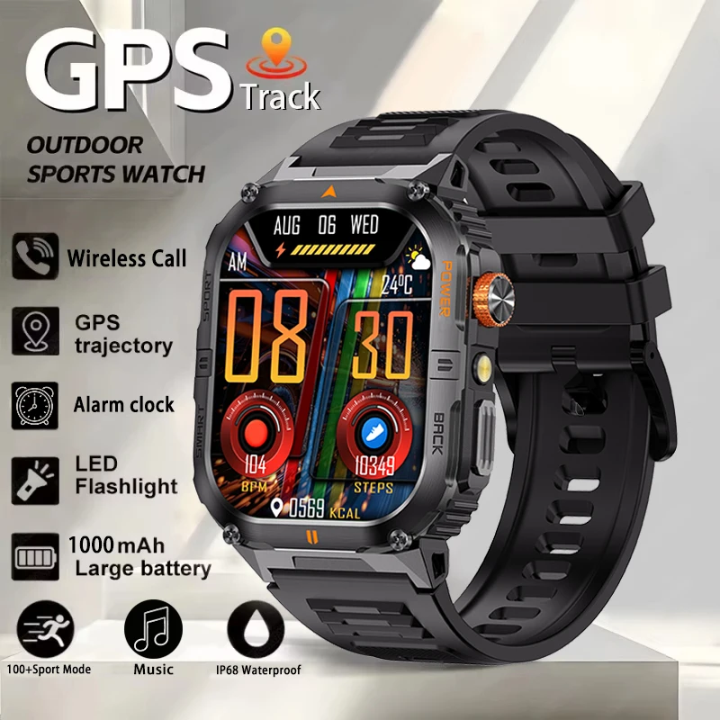 

2026 XIAOMI Bluetooth Call LED Flashlight Multiple Sports Modes Pedometer Men's Sports Smartwatch