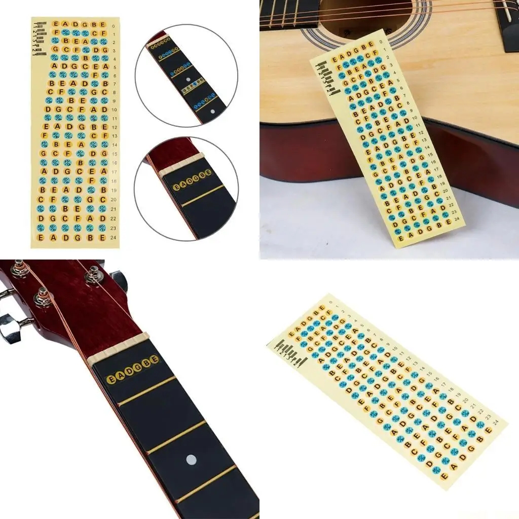 

U2JB 5 шт., гитарный гриф, наклейки для нот, декор, наклейка на гриф, лады, карта, наклейка