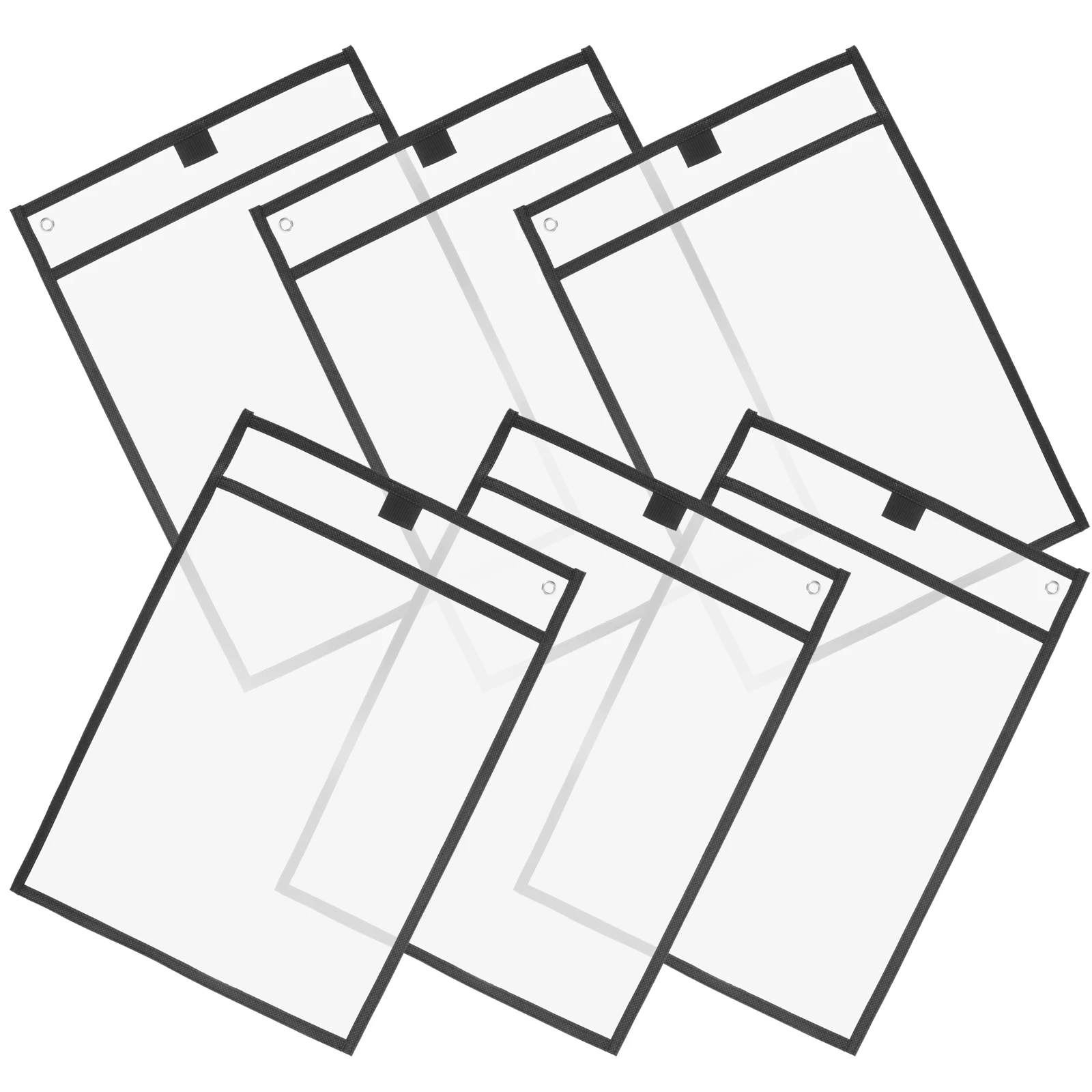 

6Pcs Oversized Clear PVC Dry Erase Pockets Reusable Sleeves Marker Holder Classroom Office Teaching Supplies School Document