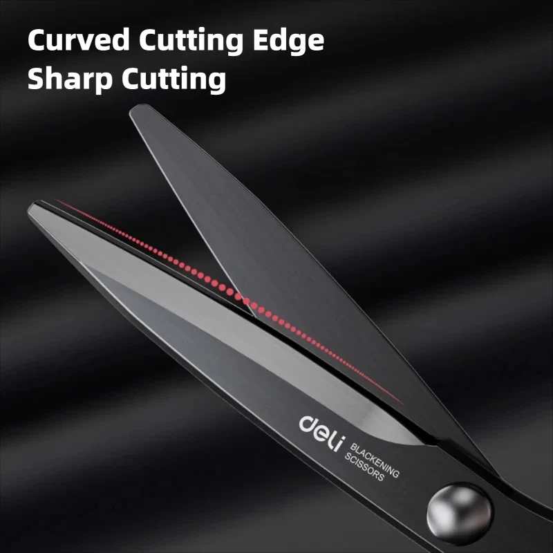 Deli 175mm Anti-Stick Stainless Steel Alloy Scissors for Office And School Use Student DIY Hand Craft Stationery Tool
