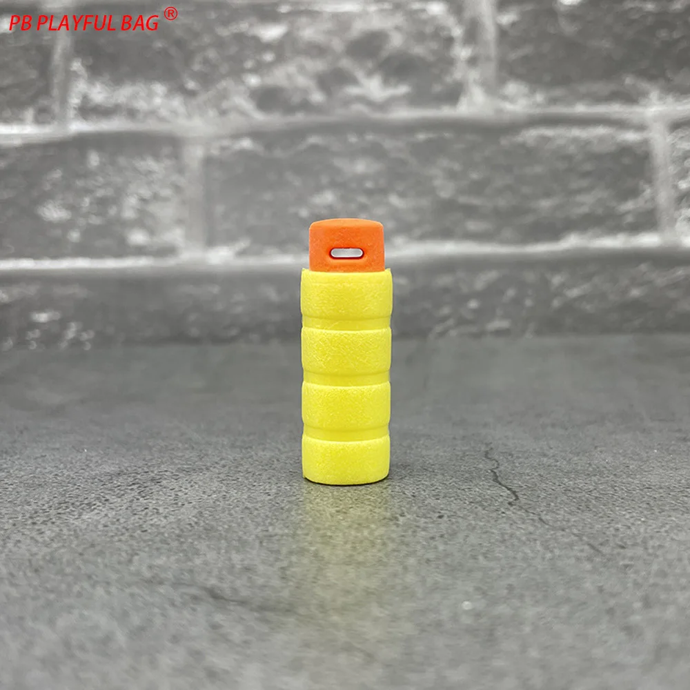 MK Four Section Soft Bullets 3.6x1.3CM High Performance Toy Gun Ammo Sponge Red Orange Short Bullets QJ109