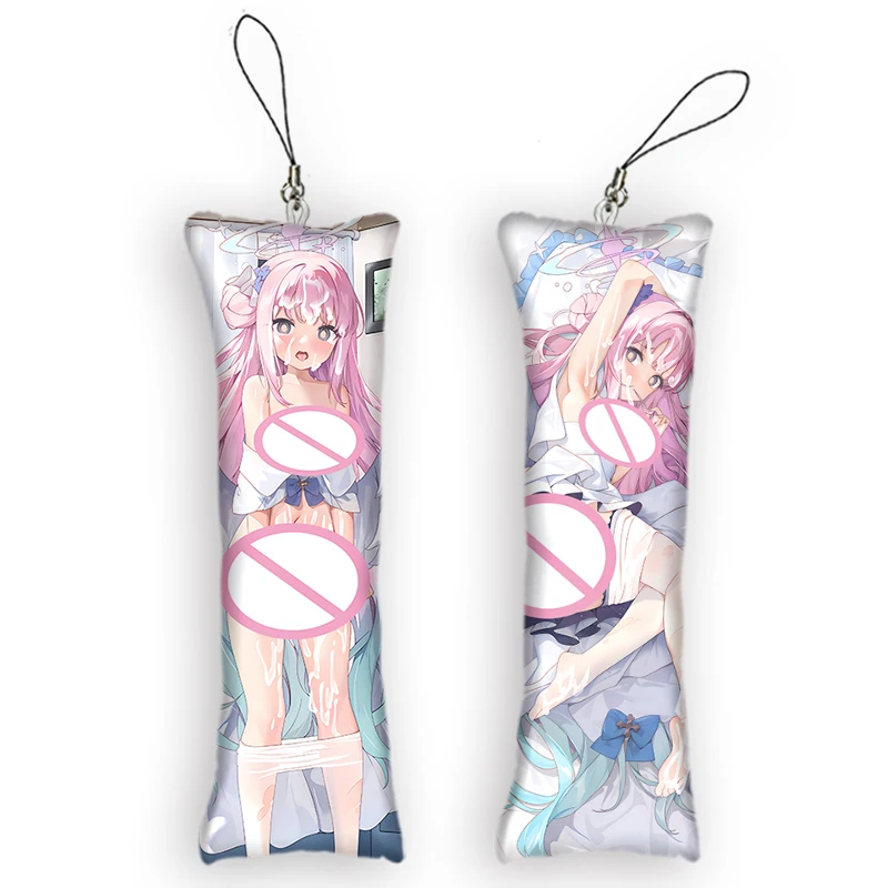 

Blue Archive Misono Mika Anime Pendant Keychain Mini Dakimakura Accessories Small Pillow Bag Keyring Kawaii Backpack Pendant