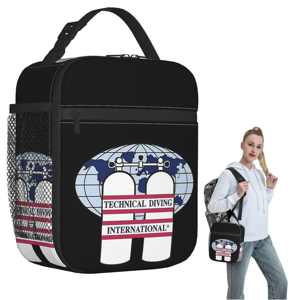 Scuba Diving DIVE Scuba Diver Gift (2) Insulated Lunch Bag for Women Children Leakproof Food Boxes Thermal Lunch Box Tote