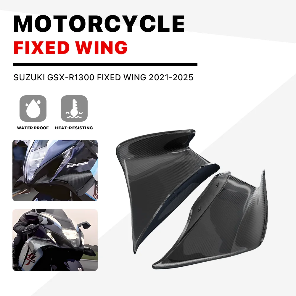 Carbon Fiber Motorcycle Side Wing parts For SUZUKI GSX-R1300 GSX-R1300R 2021-2024 GSXR1300 Aerodynamic Fixed Winglet Fairing