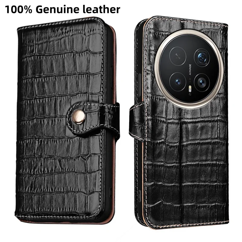 

Premium Genuine Leather Crocodile Texture card Slot Wallet Cover For Honor Magic8 Magic7 Pro Lite Fall prevention phone Case