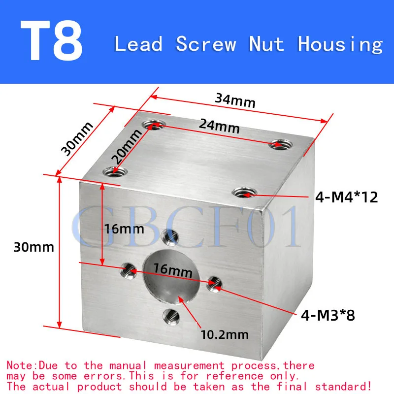 T6-T14-T20 Lead Screw Bracket Nut Housing Mount  Nut Housing Bracket  Screw Nut Conversion Seat 3D Printers Engraving Machine