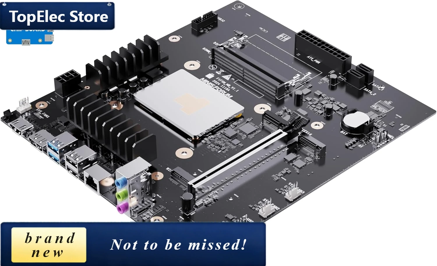 TopElec Minisforum BD795m: AMD Ryzen 9 7945HX Mini Board, Dual PCIe 4.0 & SATA3, HDMI2.1/DP1.4